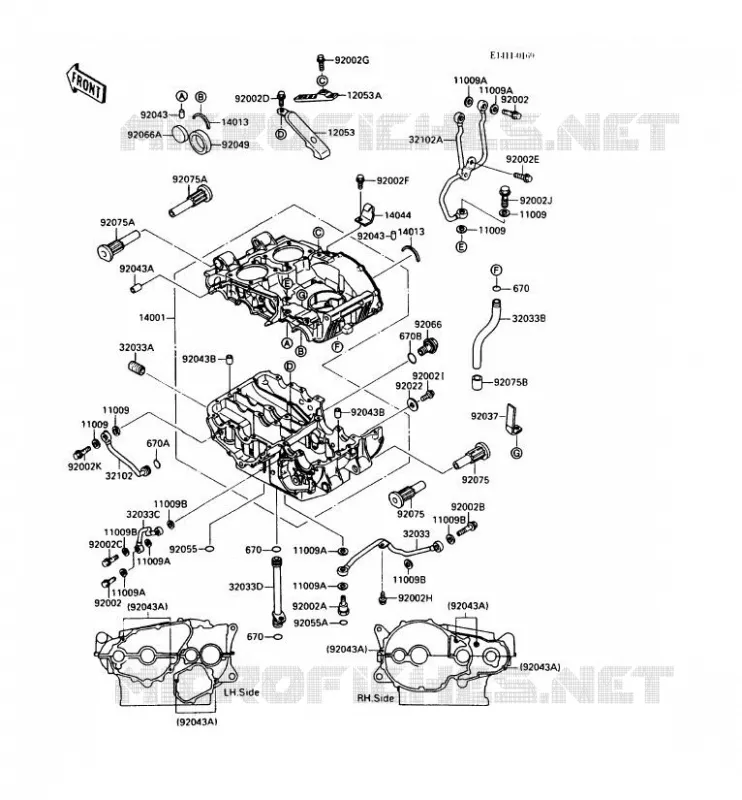 CRANKCASE(S) Kawasaki MOTOS 500 1991 GPZ500S  EX500-A5