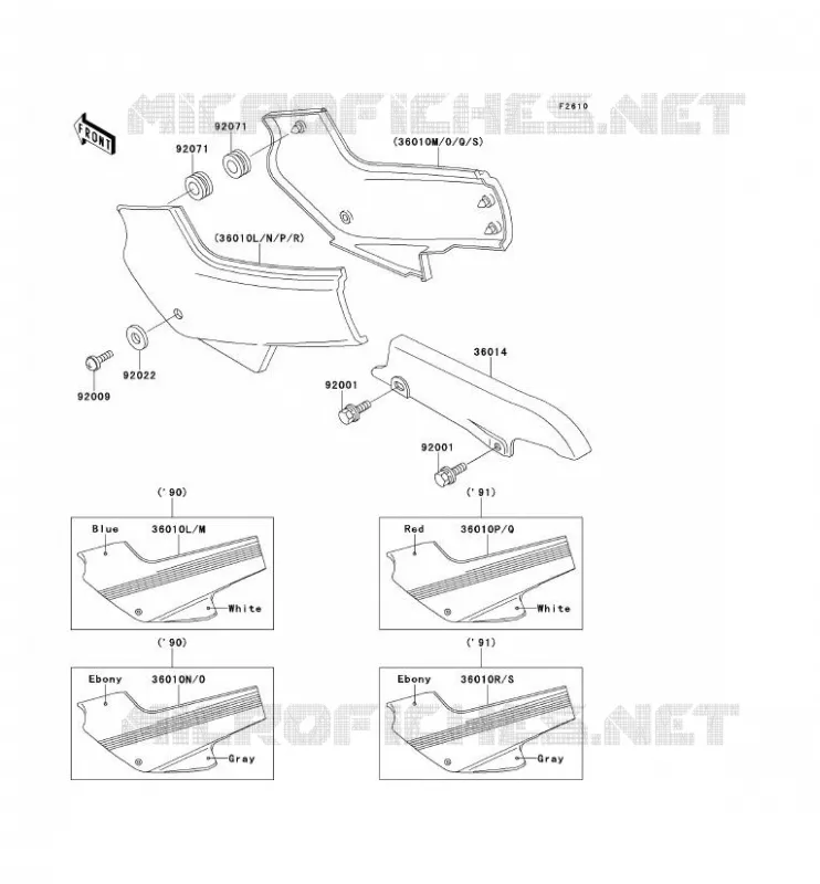 SIDE COWLING Kawasaki MOTOS 500 1991 GPZ500S  EX500-A5