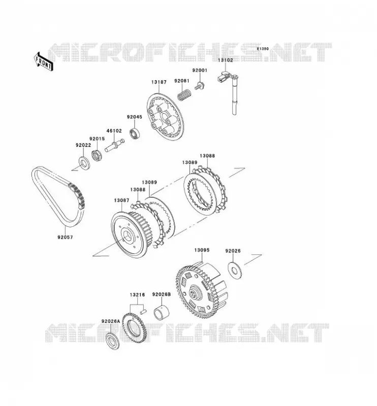 CLUTCH Kawasaki MOTOS 500 1992 GPZ500S  EX500-A6