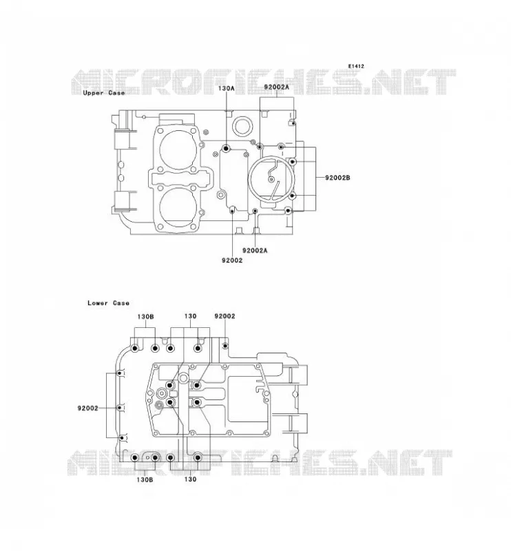 CRANKCASE BOLT Kawasaki MOTOS 500 1992 GPZ500S  EX500-A6
