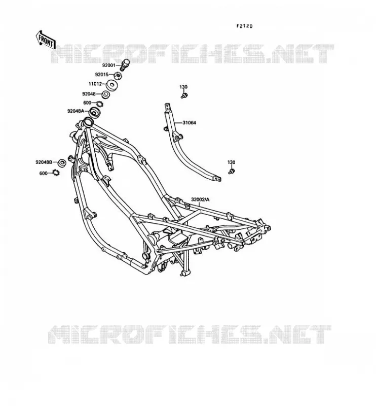 CHASSIS Kawasaki MOTOS 500 1990 GPZ500S  EX500-B3