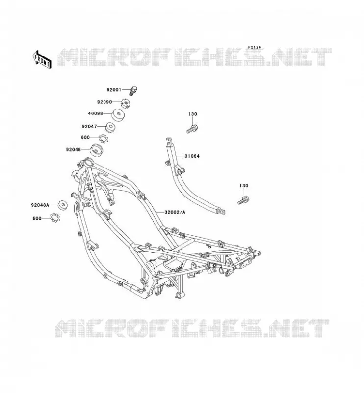 CHASSIS Kawasaki MOTOS 500 1992 GPZ500S  EX500-B5