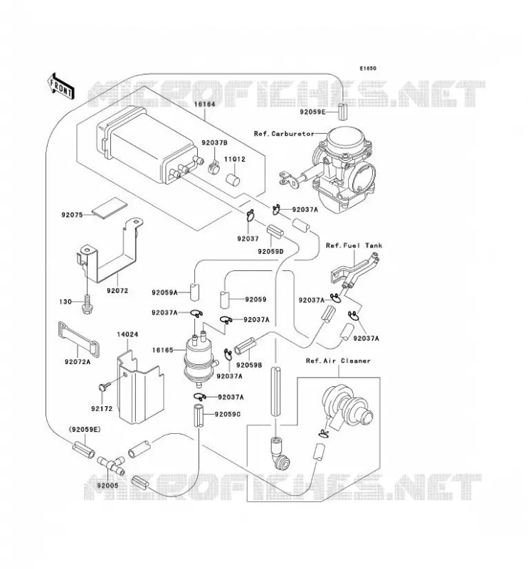 FUEL EVAPORATION SYSTEM(CA) Kawasaki MOTOS 500 2003 GPZ500S  EX500-D10