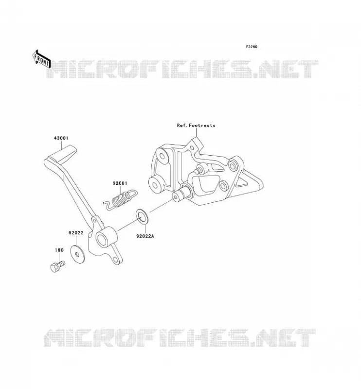 BRAKE PEDAL - TORK LINK Kawasaki MOTOS 500 2004 GPZ500S  EX500-D11