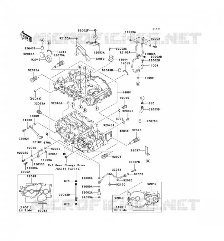 CRANKCASE(S) Kawasaki MOTOS 500 2005 GPZ500S  EX500-D12