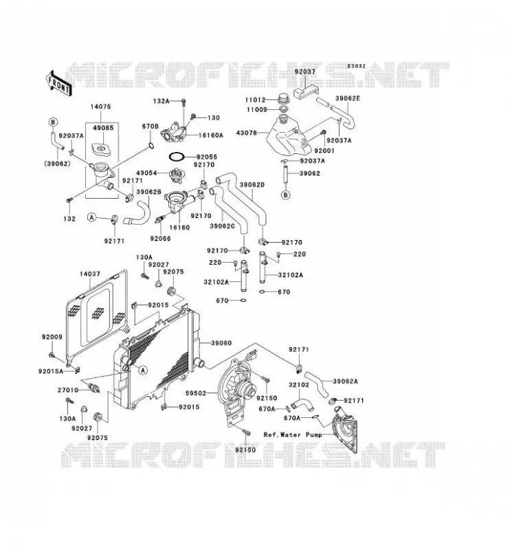 RADIATOR Kawasaki MOTOS 500 2005 GPZ500S  EX500-D12