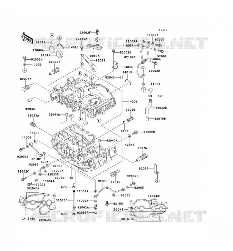 CRANKCASE(S) Kawasaki MOTOS 500 1995 GPZ500S  EX500-D2
