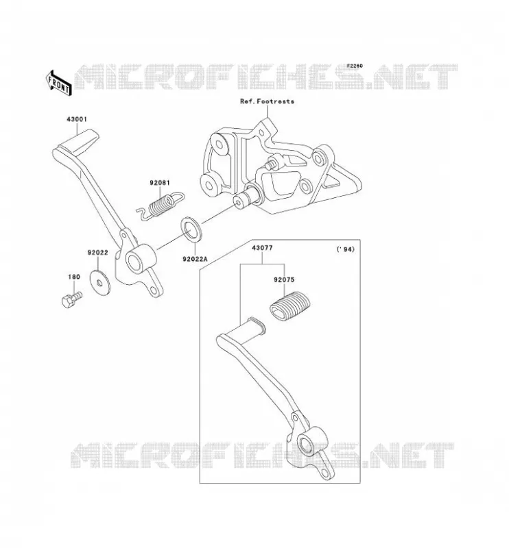 BRAKE PEDAL - TORK LINK Kawasaki MOTOS 500 1996 GPZ500S  EX500-D3