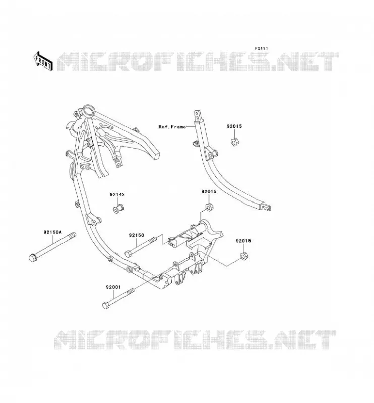 FRAME PARTS (COUVERTURE) Kawasaki MOTOS 500 1996 GPZ500S  EX500-D3