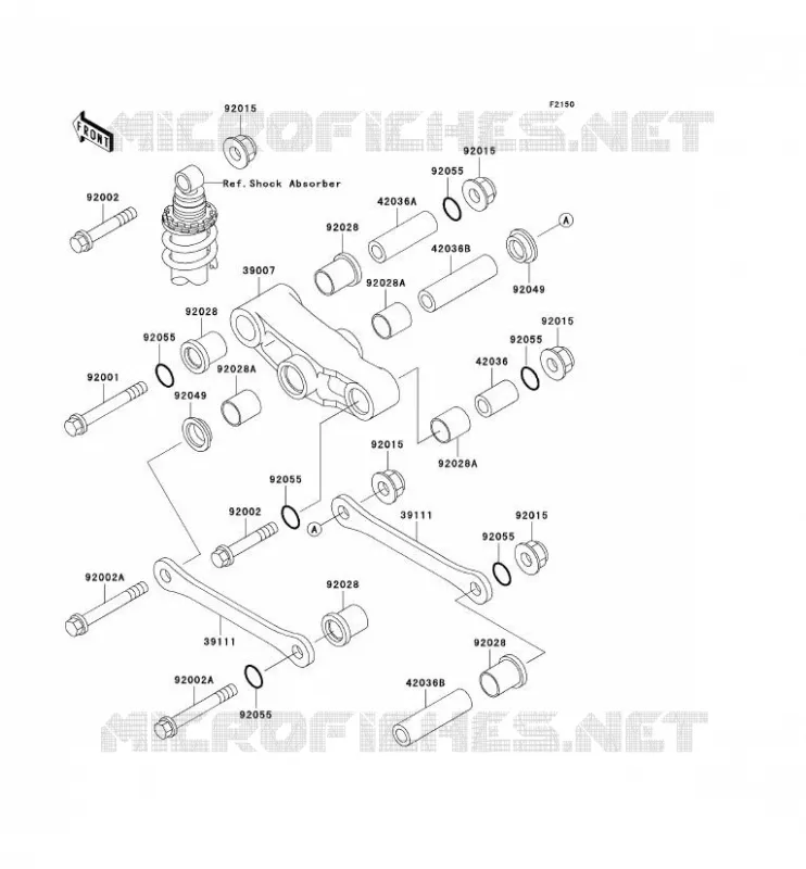 REAR SUSPENSION Kawasaki MOTOS 500 1996 GPZ500S  EX500-D3