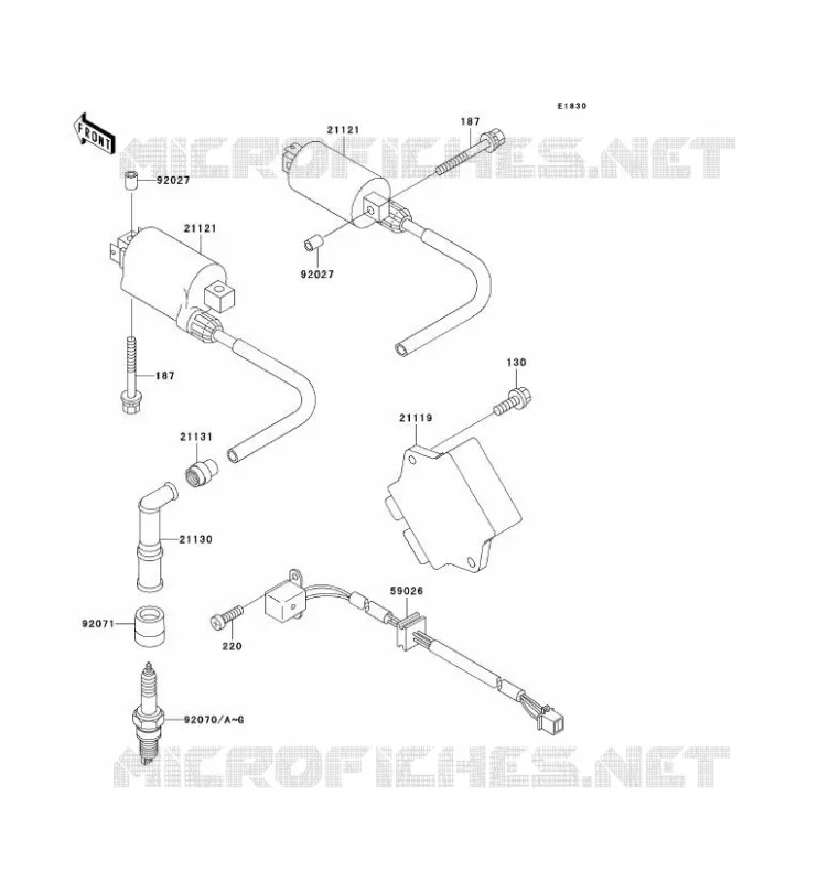 IGNITION SYSTEM Kawasaki MOTOS 500 1996 GPZ500S  EX500-D3