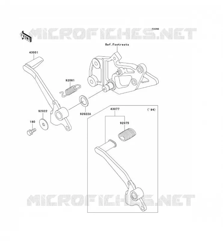 BRAKE PEDAL - TORK LINK Kawasaki MOTOS 500 1998 GPZ500S  EX500-D5