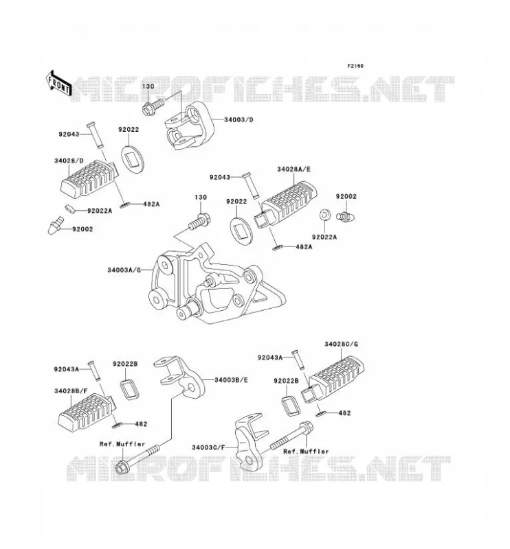 FOOTREST Kawasaki MOTOS 500 2006 GPZ500S  EX500D6F