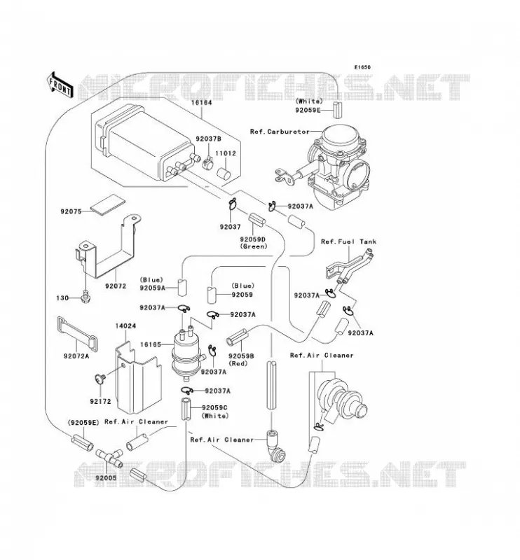 FUEL EVAPORATION SYSTEM(CA) Kawasaki MOTOS 500 2006 GPZ500S  EX500D6F