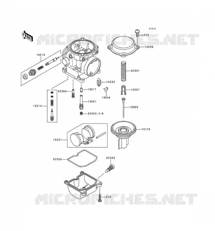 CARBURETOR PARTS Kawasaki MOTOS 500 2000 GPZ500S  EX500-D7