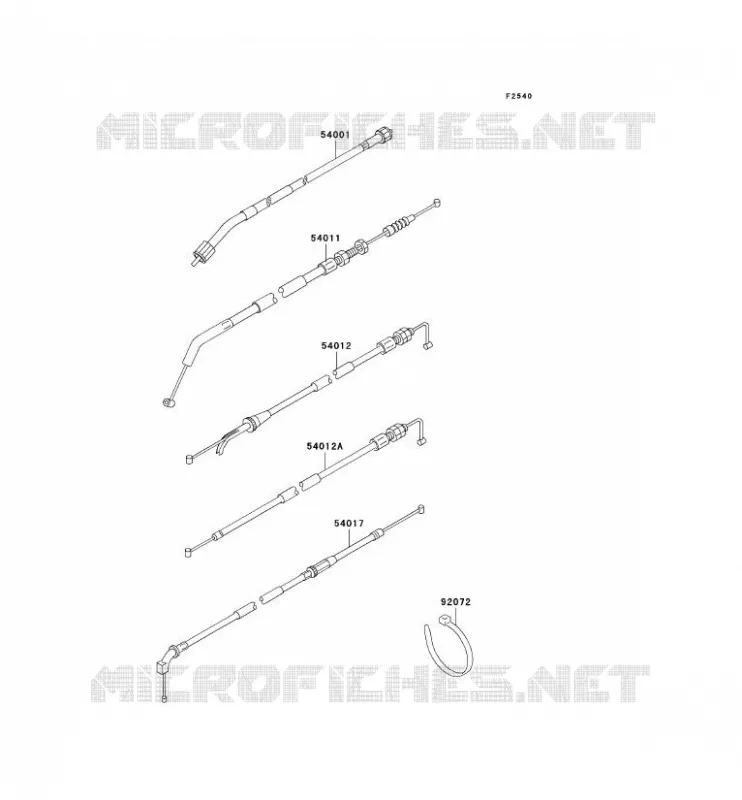 CABLES Kawasaki MOTOS 500 2000 GPZ500S  EX500-D7