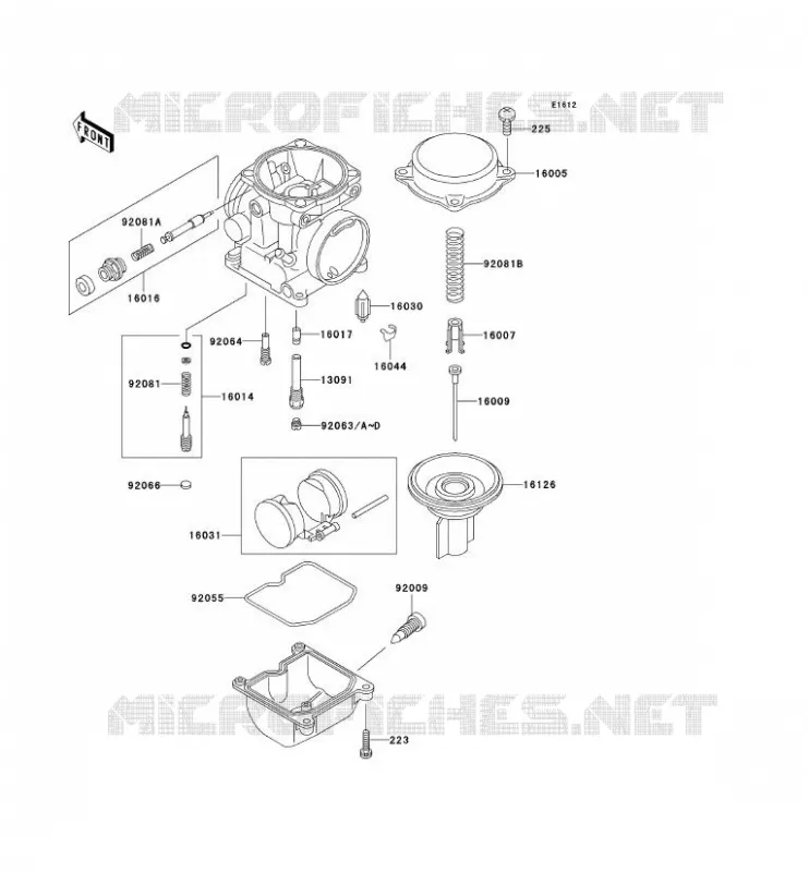 CARBURETOR PARTS Kawasaki MOTOS 500 2000 GPZ500S  EX500-D7