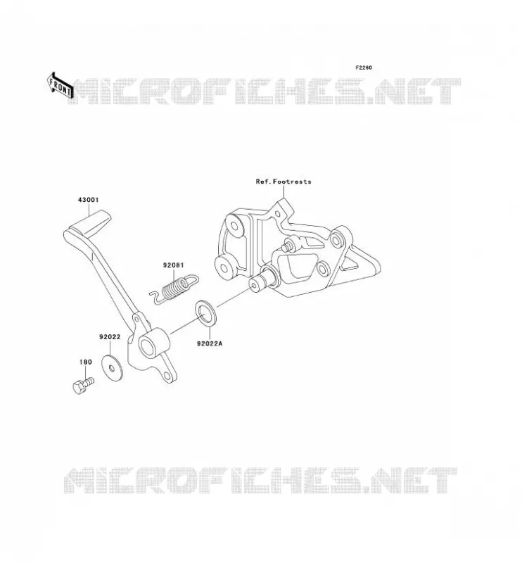 BRAKE PEDAL - TORK LINK Kawasaki MOTOS 500 2000 GPZ500S  EX500-D7