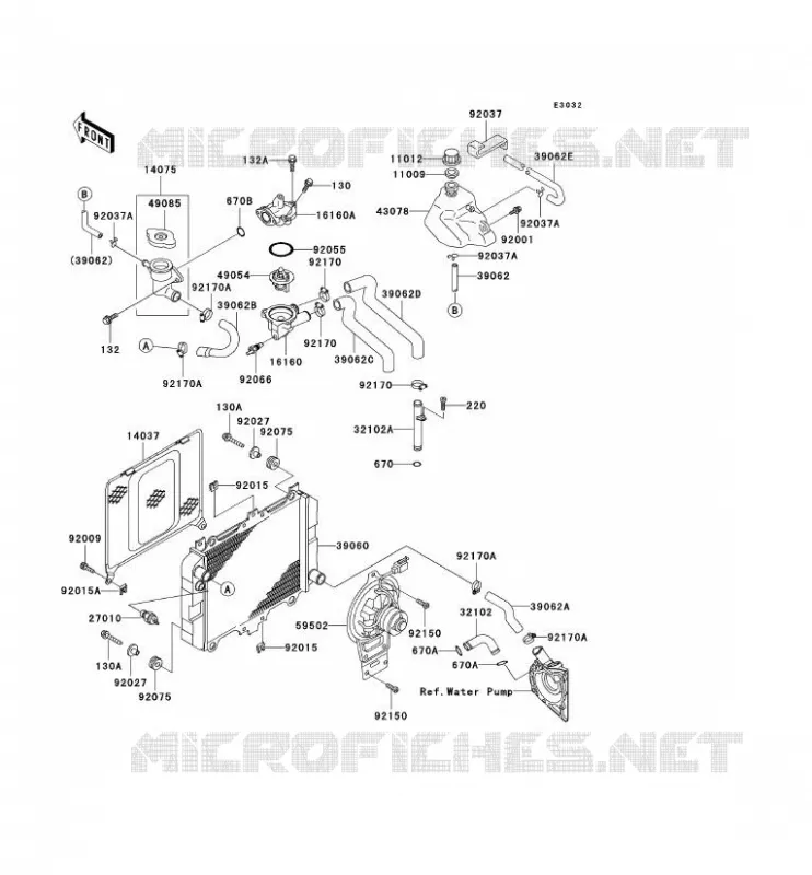 RADIATOR Kawasaki MOTOS 500 2000 GPZ500S  EX500-D7