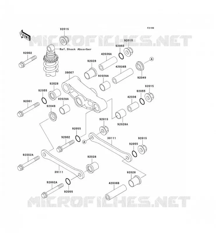 REAR SUSPENSION Kawasaki MOTOS 500 2000 GPZ500S  EX500-D7