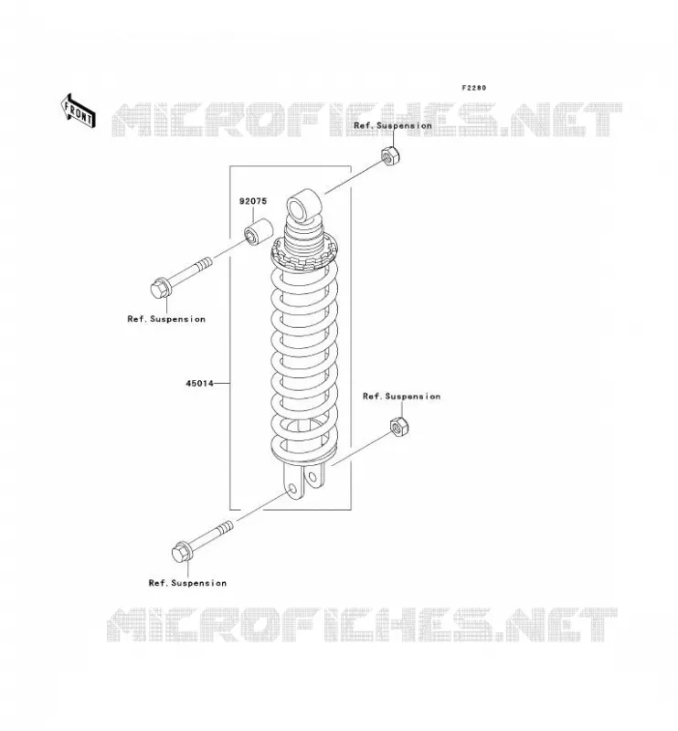 SUSPENSION - SHOCK ABSORBER Kawasaki MOTOS 500 2000 GPZ500S  EX500-D7