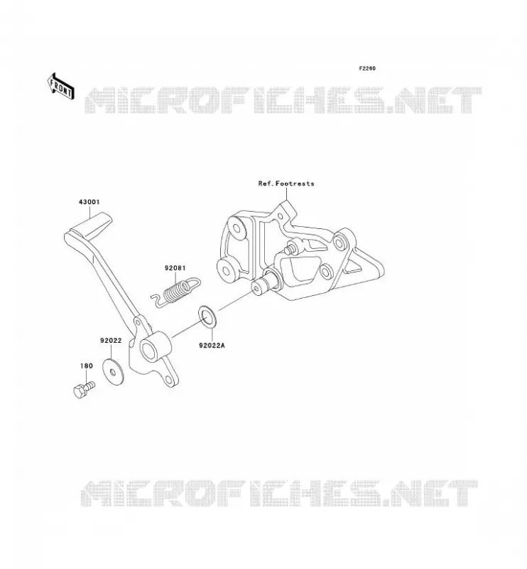 BRAKE PEDAL - TORK LINK Kawasaki MOTOS 500 2007 GPZ500S  EX500D7F