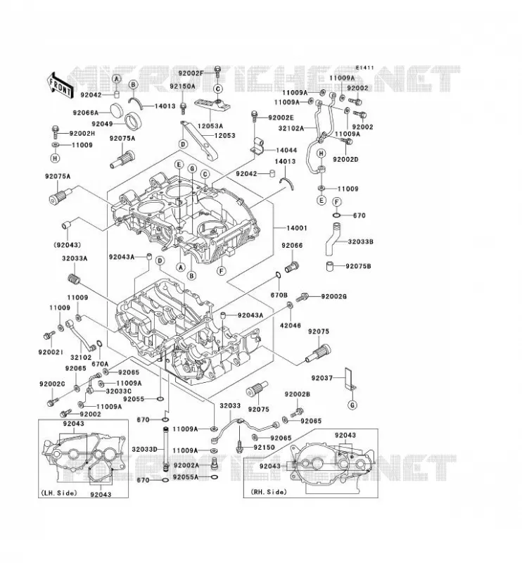 CRANKCASE(S) Kawasaki MOTOS 500 2001 GPZ500S  EX500-D8