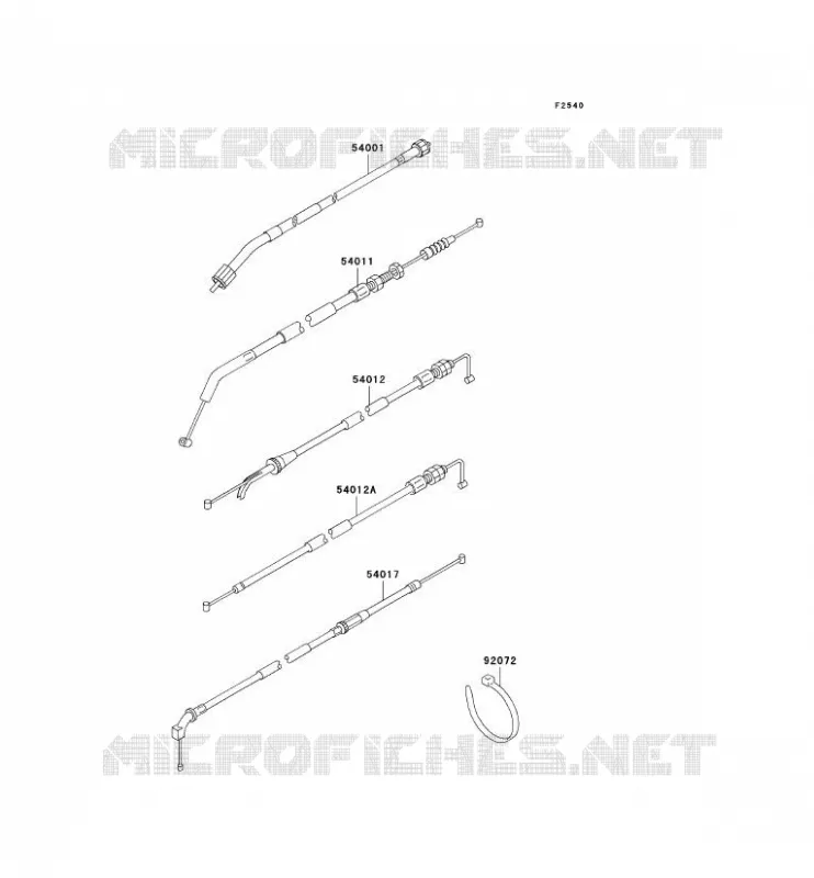 CABLES Kawasaki MOTOS 500 2008 GPZ500S  EX500D8F