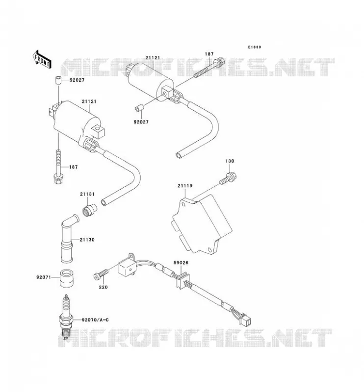 IGNITION SYSTEM Kawasaki MOTOS 500 2008 GPZ500S  EX500D8F