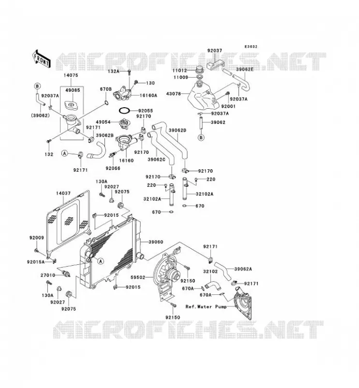 RADIATOR Kawasaki MOTOS 500 2008 GPZ500S  EX500D8F