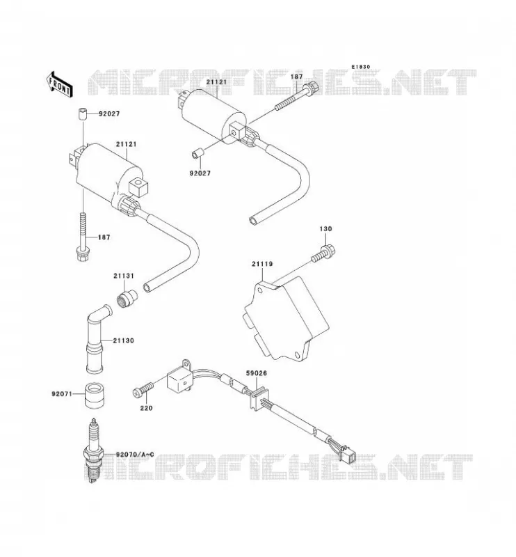 IGNITION SYSTEM Kawasaki MOTOS 500 2008 GPZ500S  EX500D8F