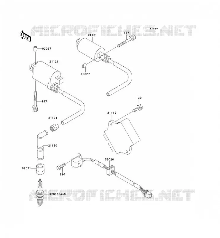 IGNITION SYSTEM Kawasaki MOTOS 500 2002 GPZ500S  EX500-D9