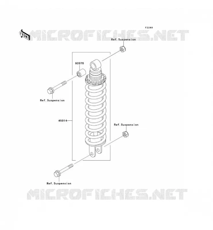 SUSPENSION - SHOCK ABSORBER Kawasaki MOTOS 500 2002 GPZ500S  EX500-D9