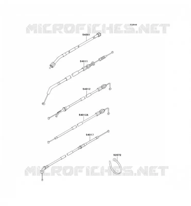 CABLES Kawasaki MOTOS 500 2009 GPZ500S  EX500D9F