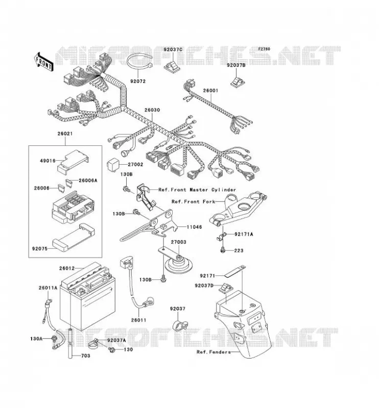 CHASSIS ELECTRICAL EQUIPMENT Kawasaki MOTOS 500 2009 GPZ500S  EX500D9F