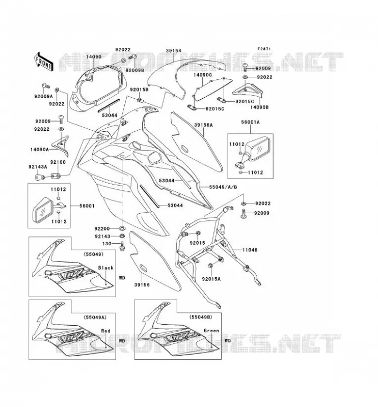 COWLING Kawasaki MOTOS 500 1994 GPZ500S  EX500-E1