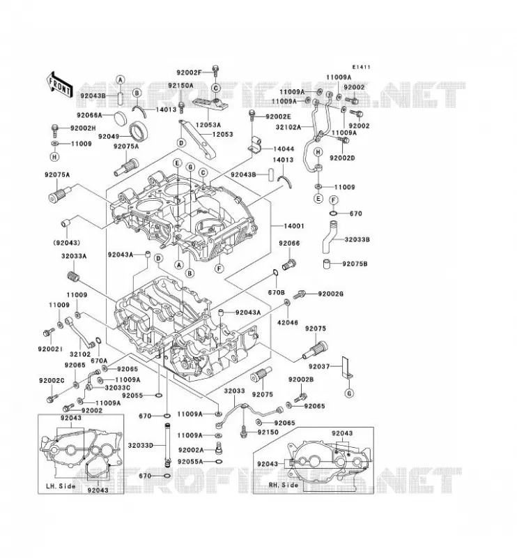 CRANKCASE(S) Kawasaki MOTOS 500 2003 GPZ500S  EX500-E10