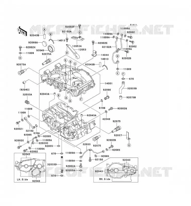 CRANKCASE(S) Kawasaki MOTOS 500 2003 GPZ500S  EX500-E10