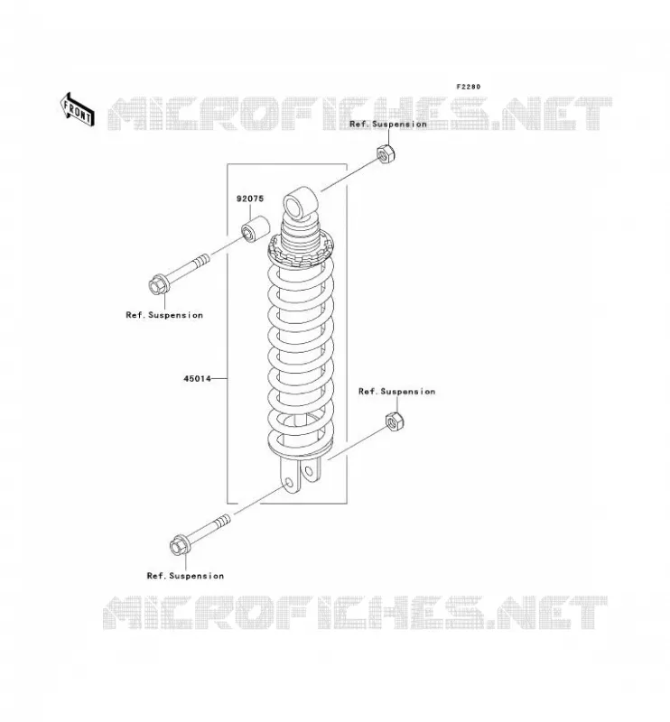 SUSPENSION - SHOCK ABSORBER Kawasaki MOTOS 500 2003 GPZ500S  EX500-E10