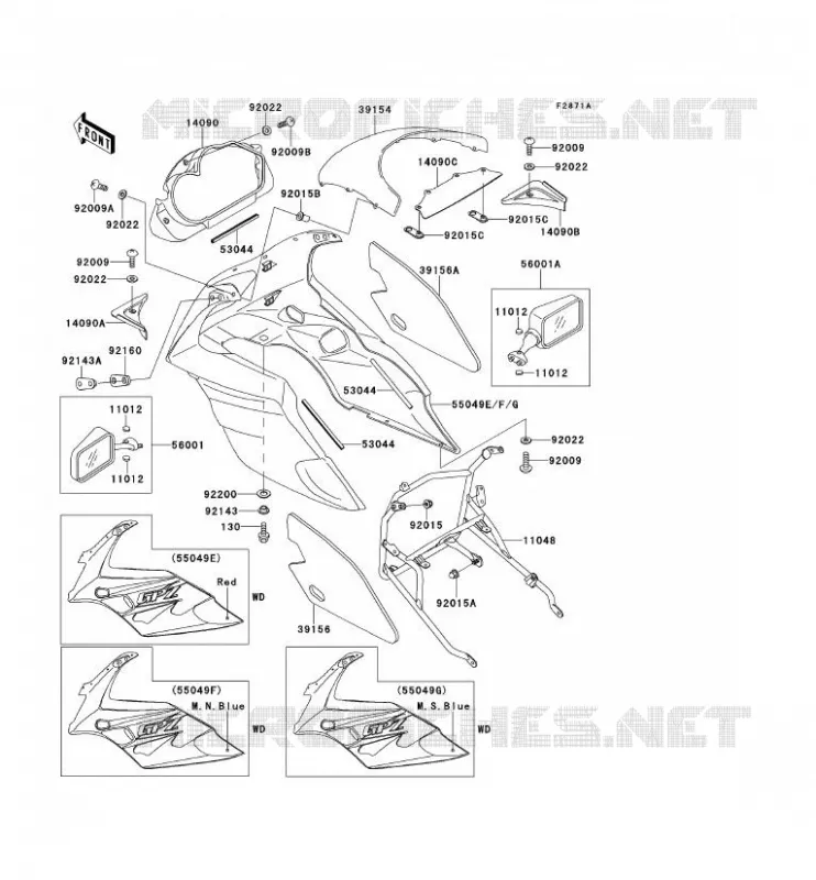 COWLING Kawasaki MOTOS 500 1995 GPZ500S  EX500-E2