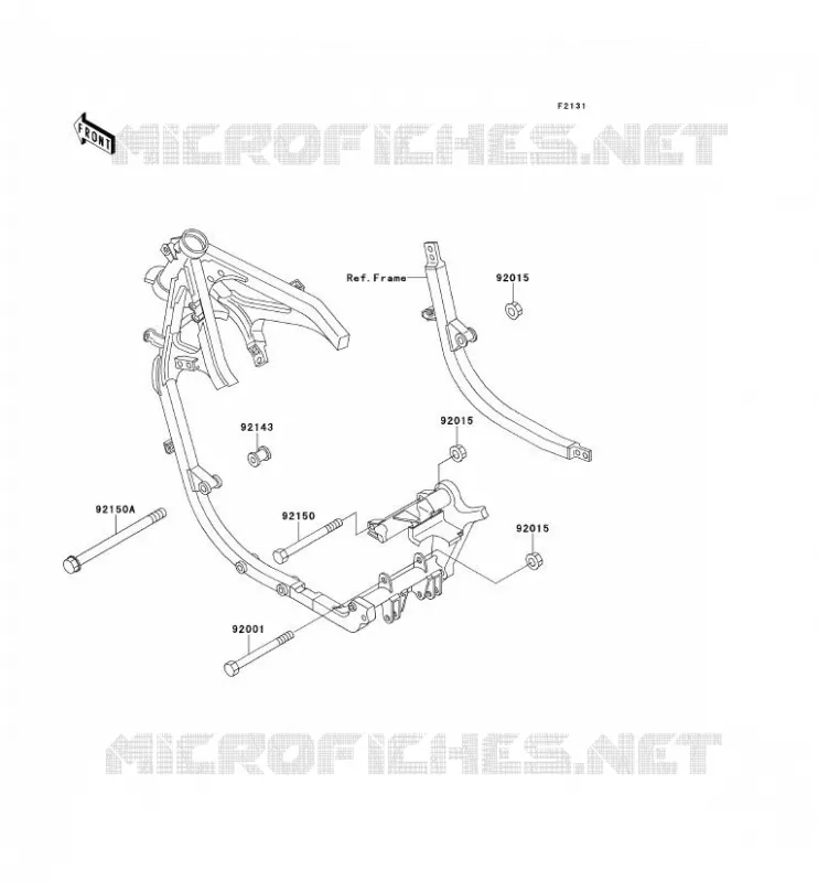 FRAME PARTS (COUVERTURE) Kawasaki MOTOS 500 1995 GPZ500S  EX500-E2