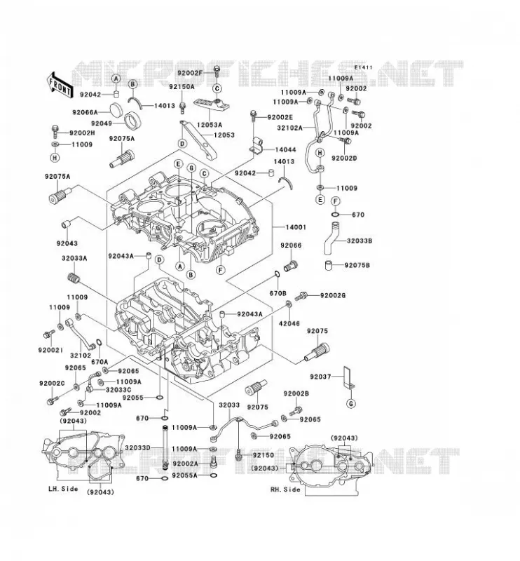 CRANKCASE(S) Kawasaki MOTOS 500 1996 GPZ500S  EX500-E3