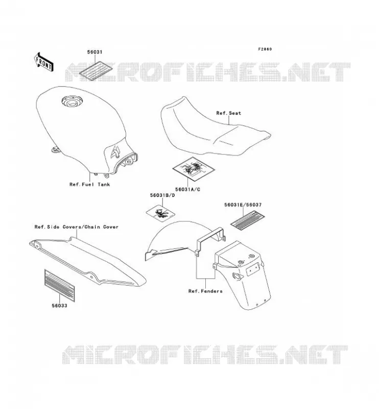 LABELS Kawasaki MOTOS 500 1996 GPZ500S  EX500-E3