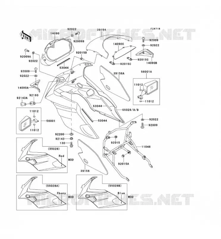 COWLING Kawasaki MOTOS 500 1996 GPZ500S  EX500-E3