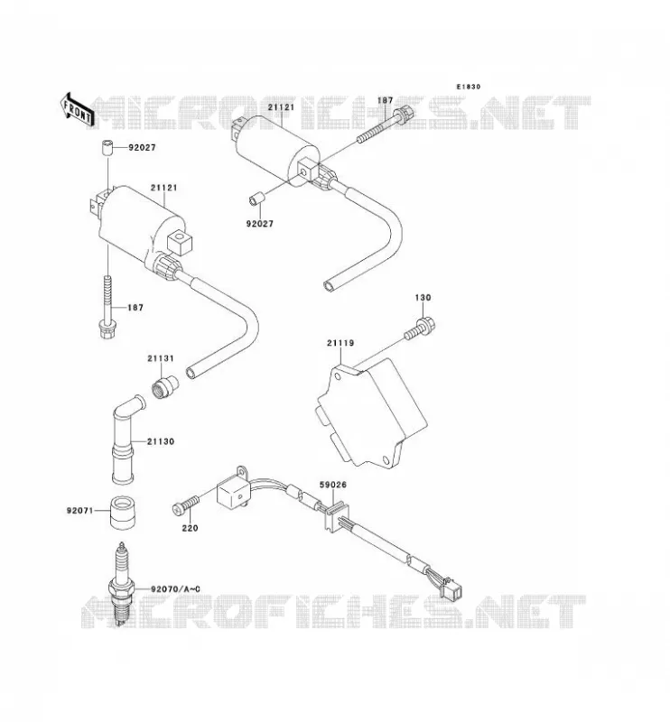 IGNITION SYSTEM Kawasaki MOTOS 500 1996 GPZ500S  EX500-E3