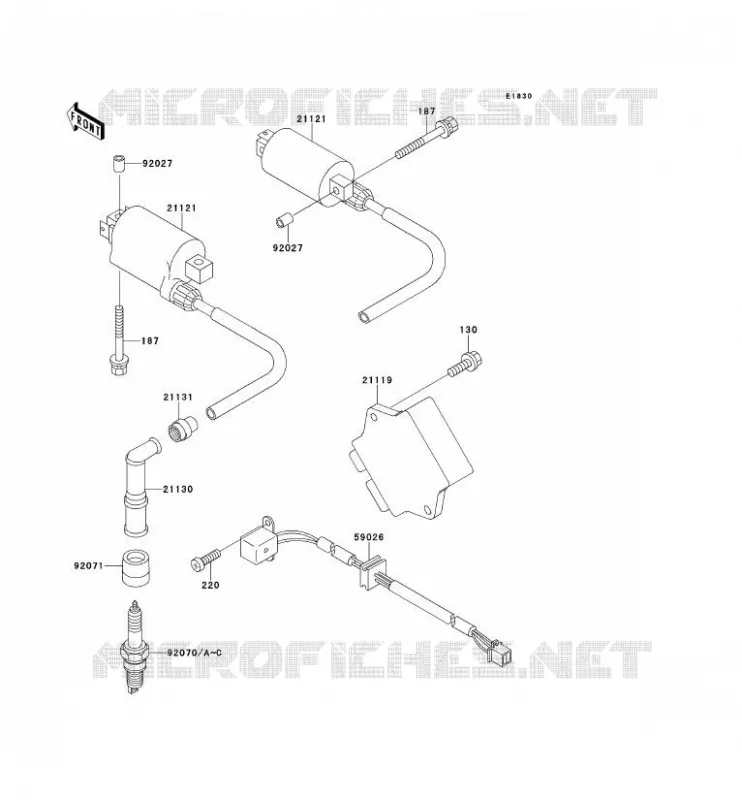 IGNITION SYSTEM Kawasaki MOTOS 500 1997 GPZ500S  EX500-E4A