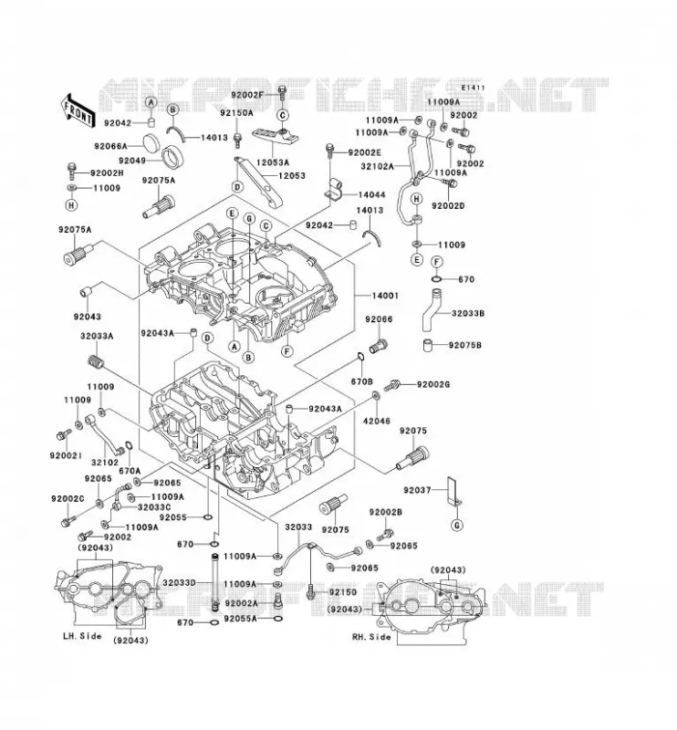 CRANKCASE(S) Kawasaki MOTOS 500 1998 GPZ500S  EX500-E5
