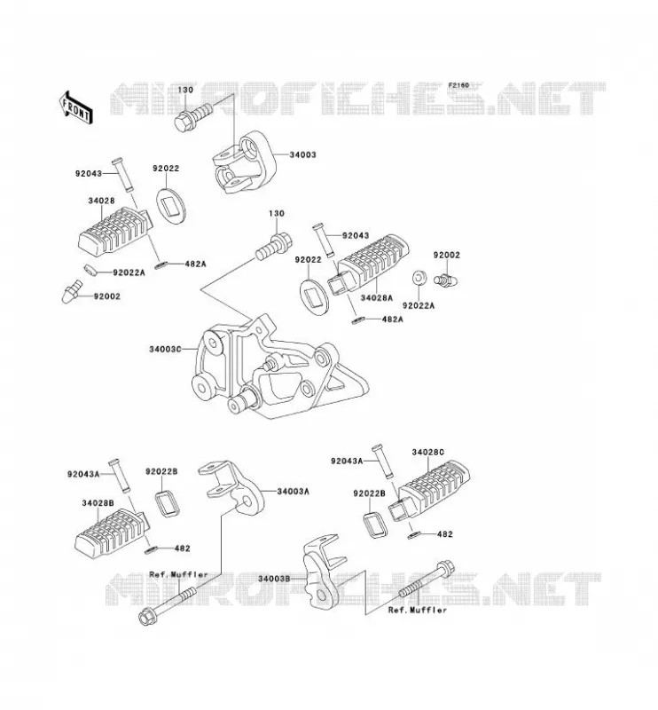 FOOTREST Kawasaki MOTOS 500 1999 GPZ500S  EX500-E6
