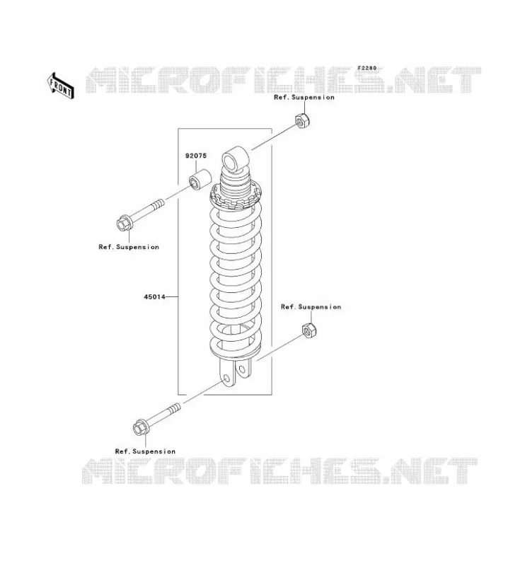 SUSPENSION - SHOCK ABSORBER Kawasaki MOTOS 500 2002 GPZ500S  EX500-E9