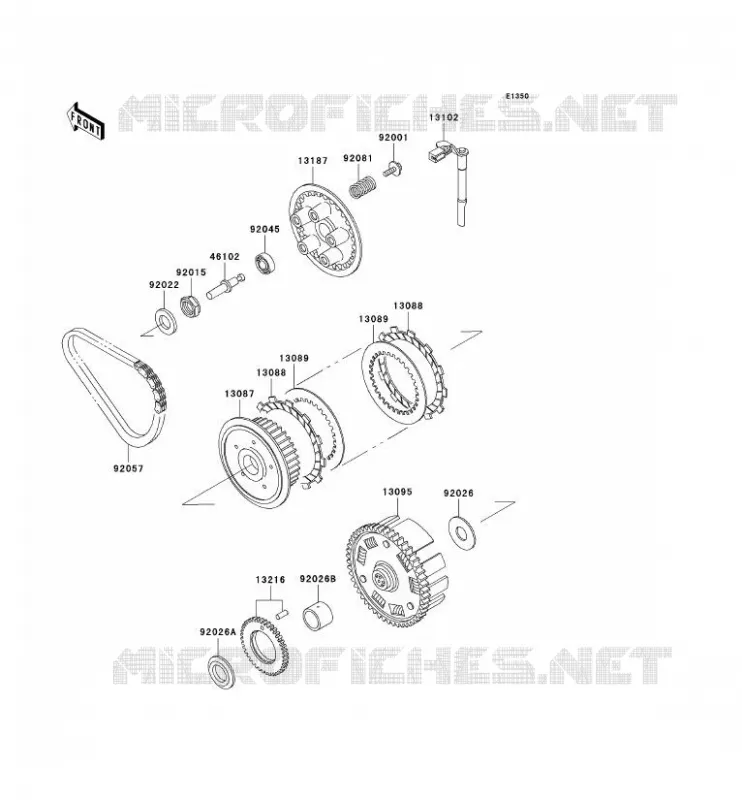 CLUTCH Kawasaki MOTOS 500 2002 GPZ500S  EX500-E9